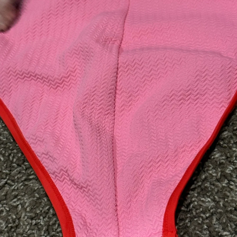 wild fable Pink One-Piece Swimsuit with Red Trim